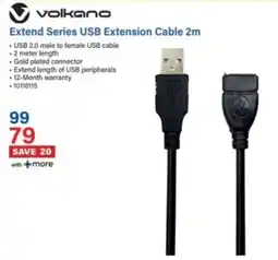 Incredible Connection Volkano Extend Series USB Extension Cable 2m offer