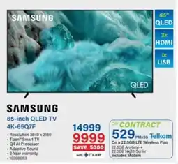 Incredible Connection Samsung 65-inch QLED TV 4K-65Q7F offer