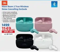 Incredible Connection JBL Wave Beam 2 True Wireless Noise Cancelling Earbuds offer
