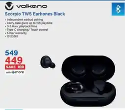 Incredible Connection Volkano Scorpio TWS Earhones Black offer