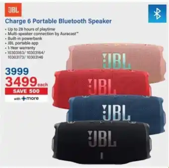 Incredible Connection JBL Charge 6 Portable Bluetooth Speaker offer