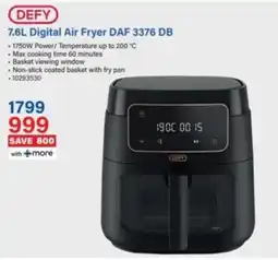 Incredible Connection Defy Digital Air Fryer DAF 3376 DB offer