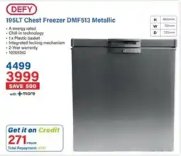 Incredible Connection Defy Chest Freezer DMF513 Metallic offer