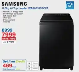 Incredible Connection Samsung AI Top Loader offer