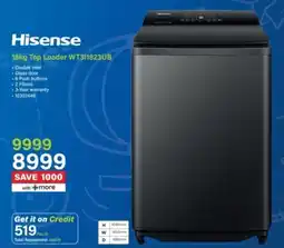 Incredible Connection Hisense Top Loader WT311823UB offer