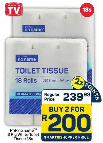 Pick n Pay PnP no name 2 Ply White Toilet Tissue offer