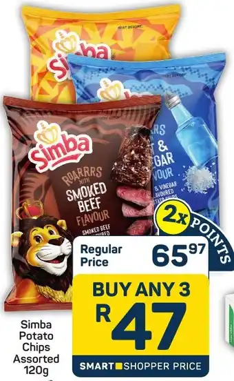 Pick n Pay Simba Potato Chips Assorted offer