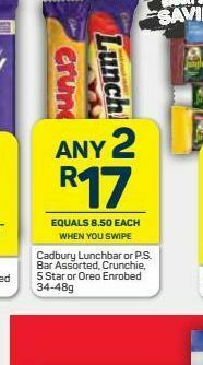 Pick n Pay Cadbury chocolate slabs 2 offer