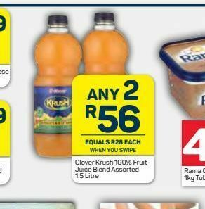 Clover krush 100% fruit juice