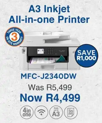 Computer Mania Brother A3 Inkjet All-in-one Printer offer