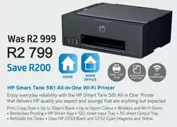 Computer Mania HP Smart Tank 581 All-in-One Wi-Fi Printer offer