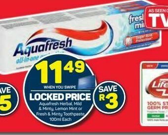 Pick n Pay Hypermarket Aquafresh toothpaste offer