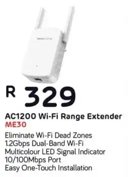 Computer Mania Mercusys AC1200 Wi-Fi Range Extender ME30 offer