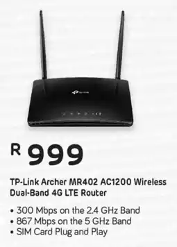 Computer Mania TP-Link Archer MR402 AC1200 Wireless Dual-Band 4G LTE Router offer