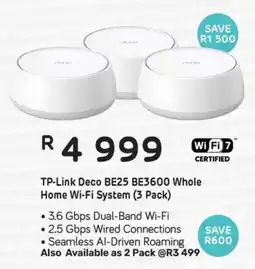 Computer Mania TP-Link Deco BE25 BE3600 Whole Home Wi-Fi System offer