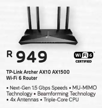 Computer Mania TP-Link Archer AX10 AX1500 Wi-Fi 6 Router offer