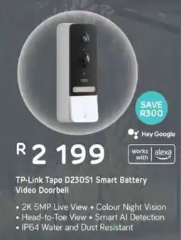 Computer Mania TP-Link Tapo D230S1 Smart Battery Video Doorbell offer