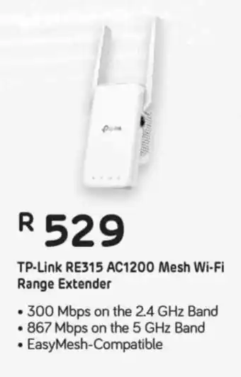 Computer Mania TP-Link RE315 AC1200 Mesh Wi-Fi Range Extender offer