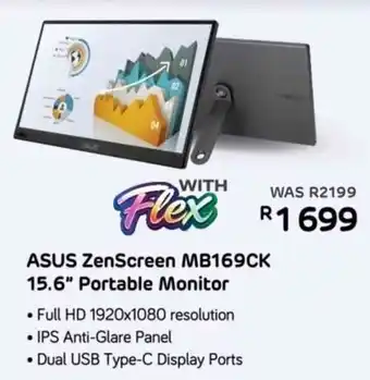 Computer Mania ASUS ZenScreen MB169CK 15.6" Portable Monitor offer
