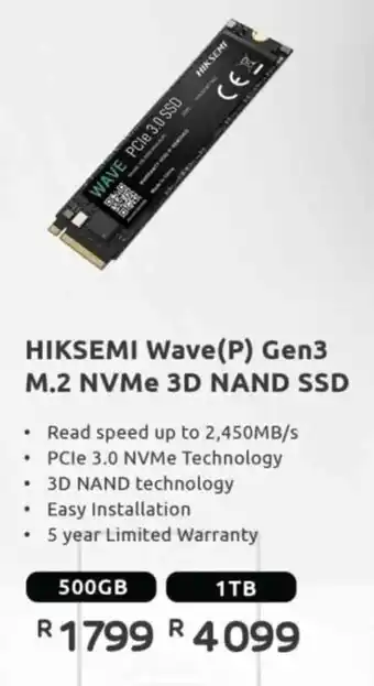 Computer Mania Hiksemi Wave P Gen3 M.2 NVMe 3D NAND SSD offer