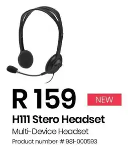 Computer Mania Logitech H111 Stero Headset offer