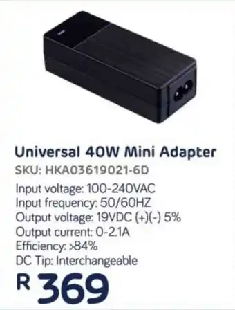 Computer Mania Huntkey Universal 40W Mini Adapter offer