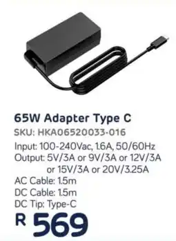 Computer Mania Huntkey 65W Adapter Type C offer