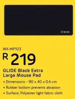 Computer Mania Winx Glide Black Extra Large Mouse Pad offer
