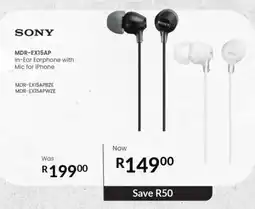 Computer Mania Sony In-Ear Earphone with Mic for iPhone offer