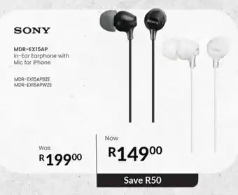 Computer Mania Sony In-Ear Earphone with Mic for iPhone offer