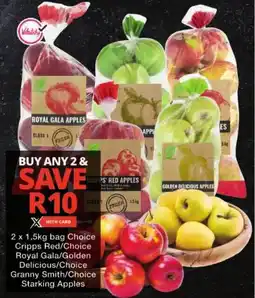 Checkers Choice Cripps Red/ Choice Royal Gala/ Golden Delicious/ Choice Granny Smith/ Choice Starking Apples offer