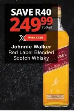 Checkers Johnnie Walker Red Label Blended Scotch Whisky offer