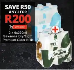 Checkers Savanna Dry/ Light Premium Cider NRB offer