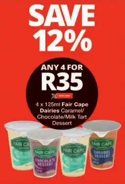 Checkers Fair Cape Dairies Caramel/ Chocolate/ Milk Tart Dessert offer