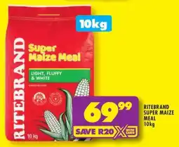 Shoprite Ritebrand Super Maize Meal 10kg offer