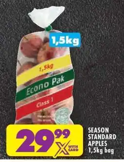 Shoprite SEASON STANDARD APPLES 1,5kg bag offer