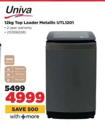 HiFi Corp Univa 12kg Top Loader Metallic UTL1201 offer
