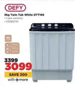 HiFi Corp DEFY 9KG Twin Tub White DTT169 offer