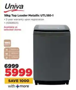 HiFi Corp Univa 18kg Top Loader Metallic UTL180-1 offer