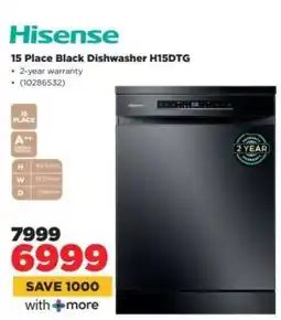 HiFi Corp Hisense 15 Place Black Dishwasher H15DTG offer