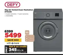 HiFi Corp Defy 6kg Air Vented Dryer Manhattan DTD236 offer