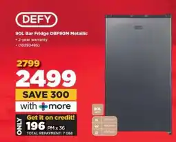 HiFi Corp DEFY 90L Bar Fridge DBF90M Metallic offer
