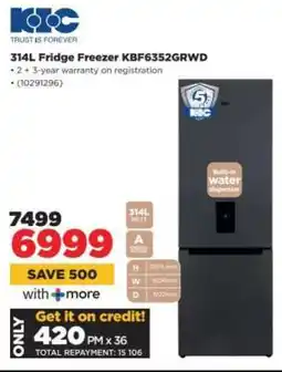 HiFi Corp KIC 314L Fridge Freezer KBF6352GRWD offer