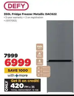 HiFi Corp DEFY 350L Fridge Freezer Metallic DAC622 offer