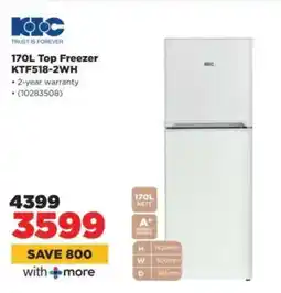 HiFi Corp 170L Top Freezer KTF518-2WH offer