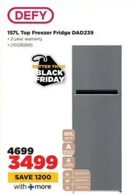 HiFi Corp DEFY 157L Top Freezer Fridge DAD239 offer