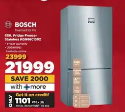 HiFi Corp Bosch 619L Fridge Freezer Stainless KGN86CI30Z offer