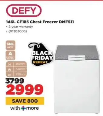 HiFi Corp DEFY 146L CF185 Chest Freezer DMF511 offer