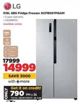HiFi Corp LG 519L SBS Fridge Freezer GCFB507PQAM offer
