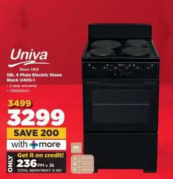 HiFi Corp Univa 58L 4 Plate Electric Stove Black U405-1 offer